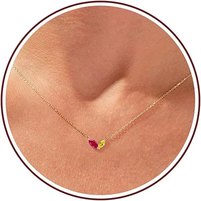 Birthstone Necklace for Women Dainty Gold Necklace with 2 Birthstone Christmas Stocking Stuffers Teen Girl Gifts Trendy Stuff Birthday Gift Moms 2025 Graduation Gift Adjustable Anniversary Jewelry for Daughter Girlfriend Friend