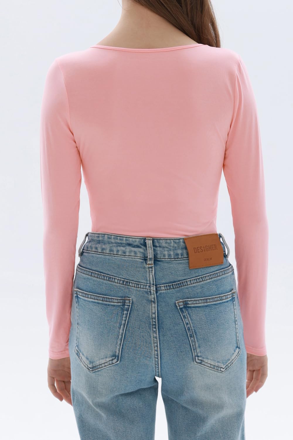 Long Sleeve Shirts for Women - V Neck Sexy Crop Top Tight Going Out Trendy Basic Fall Clothing - Image 5