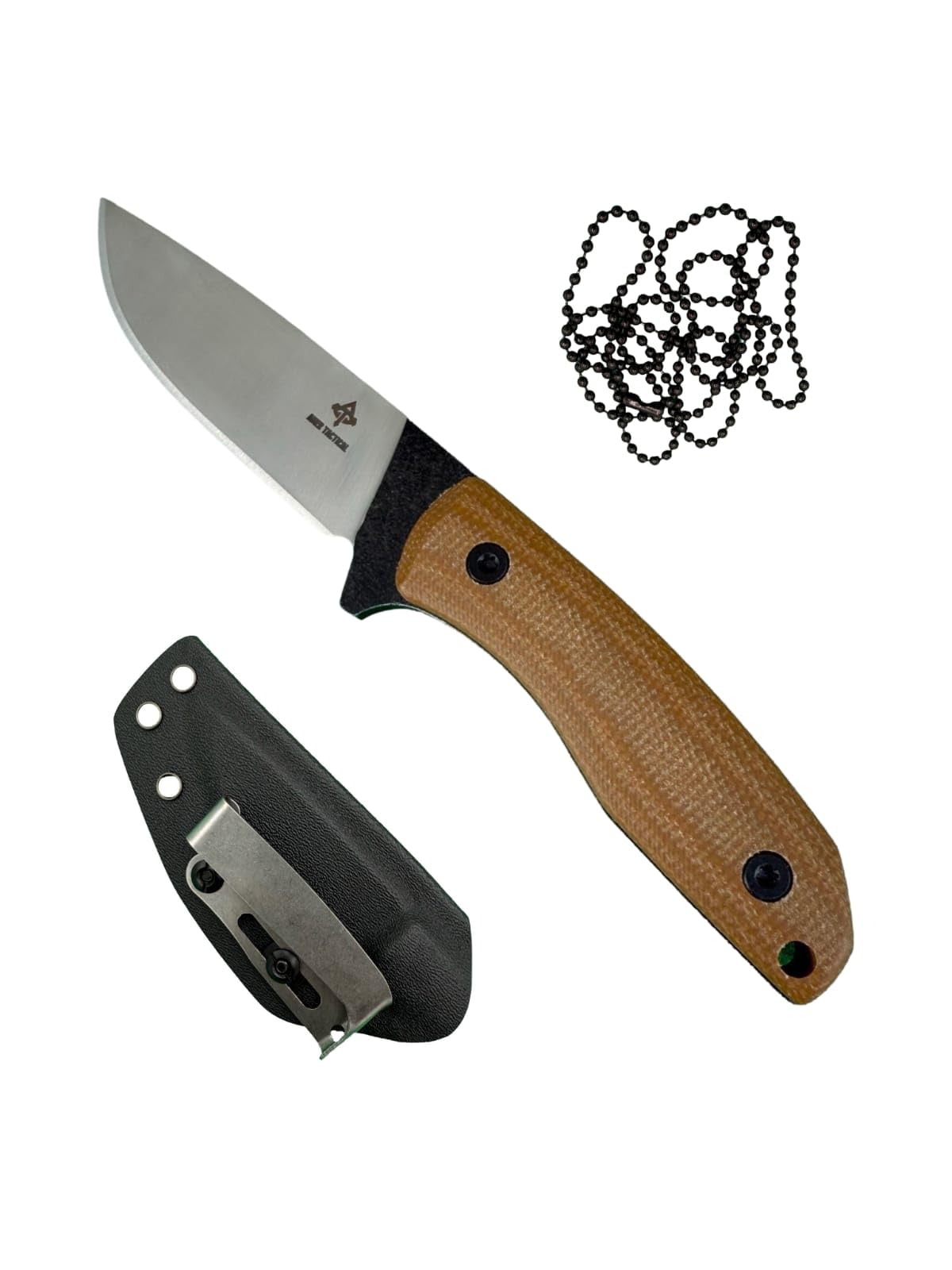 Fixed Blade, 3D Micarta Scales, EDC With Kydex Sheath, Ideal for Skinning, Survival, Camping, Hunting & Outdoors. Tactical Full Tang Knife (B-01)