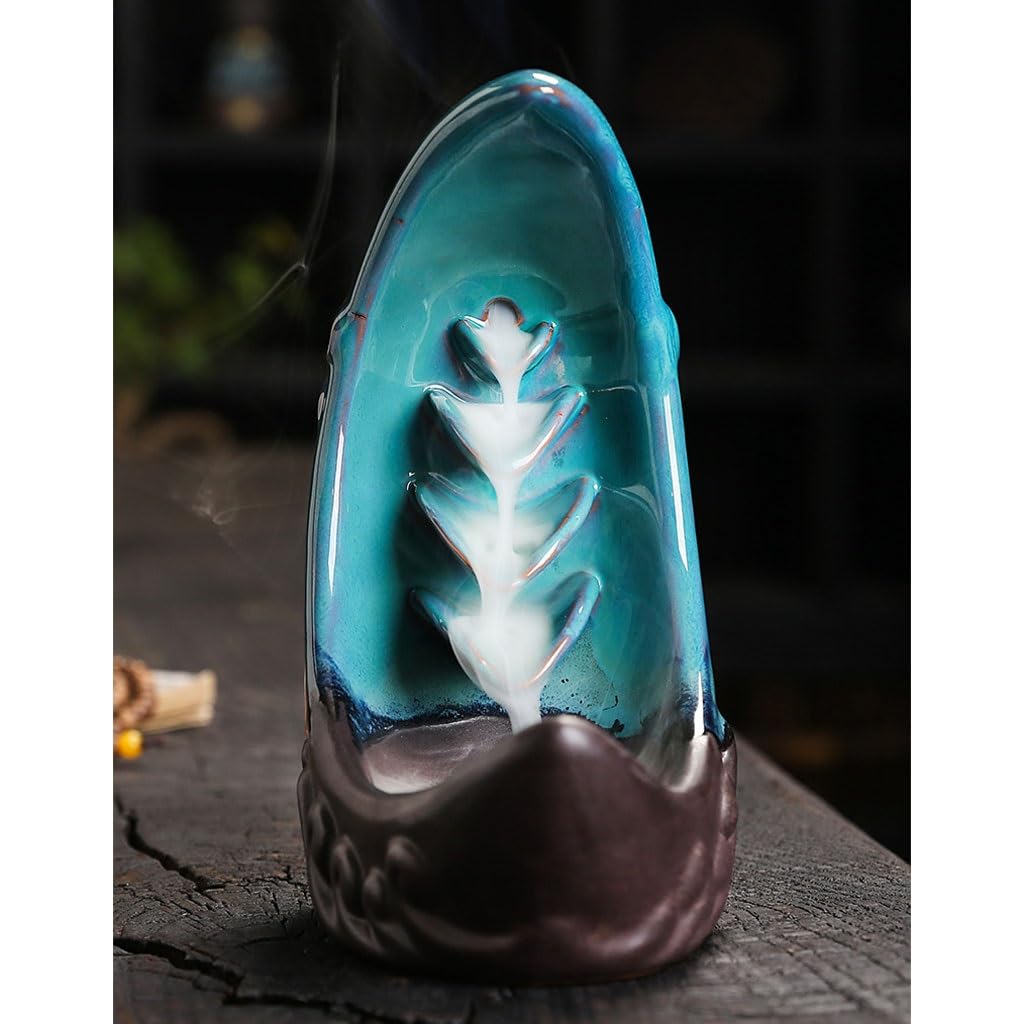 Porta Incienso Quemador de Incienso de sándalo con reflujo de cerámica, Muebles creativos for el hogar, Quemador de aromaterapia de Madera de agar Quemador De Incienso De Reflujo