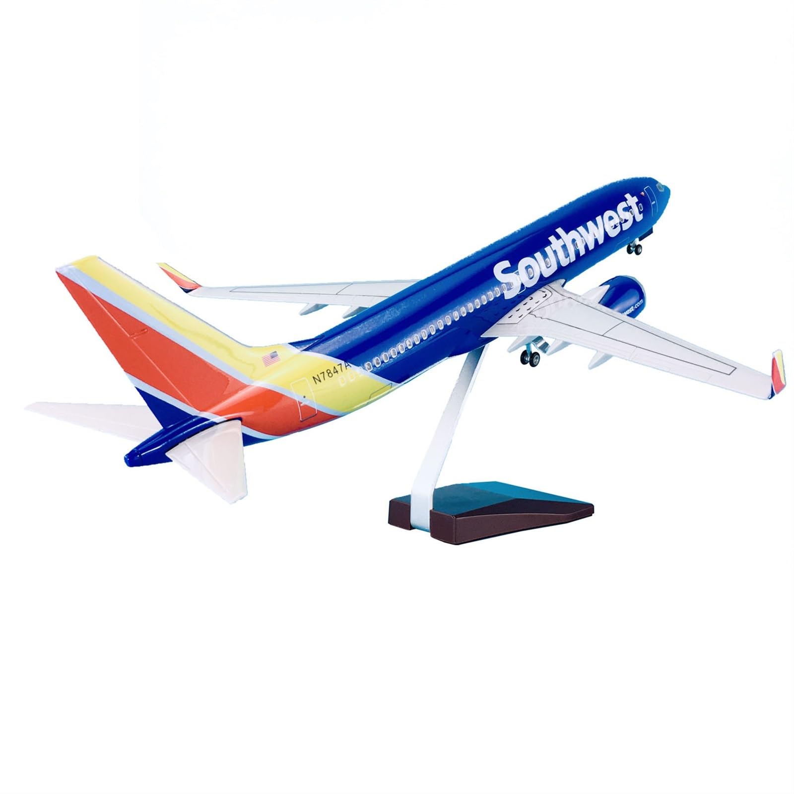 Skopiuj model samolotu 1:85 47cm z kołami i oświetleniem LED samoloty samolotowe dla Boeinga B737-800 kolekcja modeli samolotów południowo-zachodnich