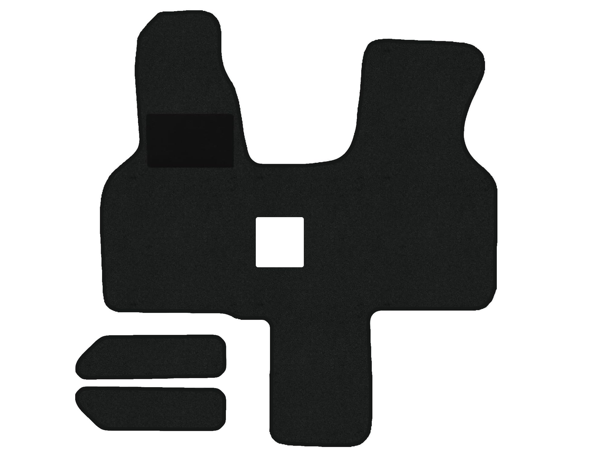 Fußmatten passend für VW T4 Typ 70, 7D Schaltgetriebe 2-Sitzer (Baujahr 1990-2003), Hit schwarz | 1-TLG + 2 Trittstufenmatten | Umrandung dunkelblau