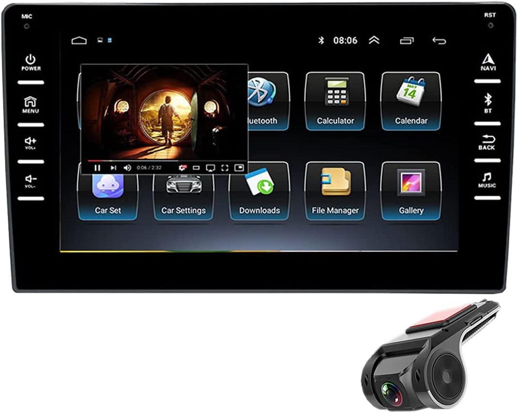 NC Android 9 Car Stereo Double Din 2+16G Car Radio 8 Inch Touch Screen Car Audio in Dash Head Unit Bluetooth GPS WiFi USB FM RDS Phone Mirror with DVR