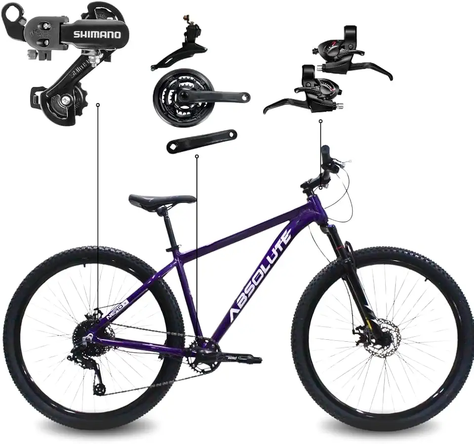 Bicicleta Aro 29 Absolute Nero 5 MTB Alumínio 21 Marchas Câmbio Shimano Freio a Disco