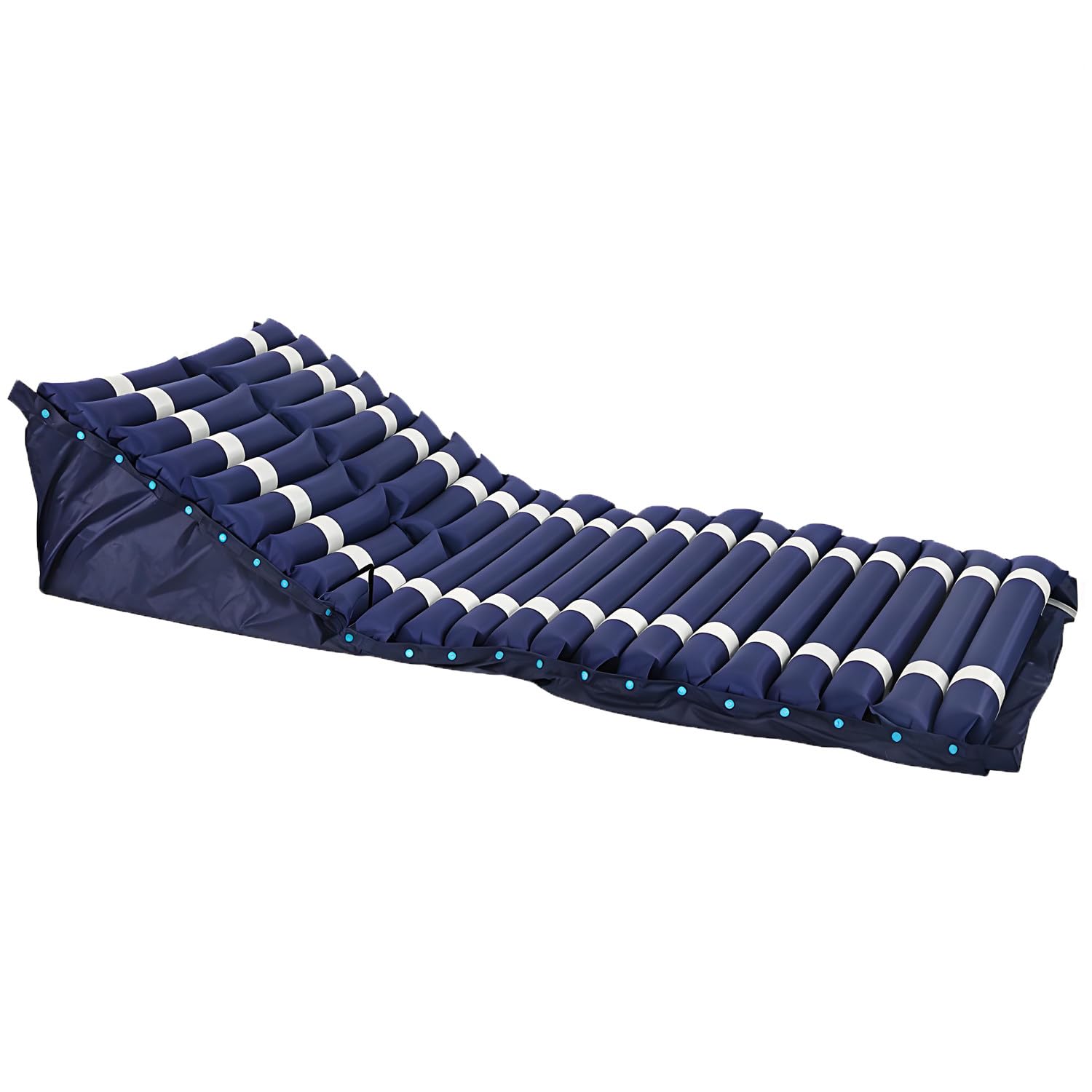 Colchon Antiescaras Presión Alterna,Cama Inflable Individual | Elevación Respaldo 0-45°,Rotación Lateral Aprox. 25°,Inflable Pvc Mayor Comodidad,para Solo Ayuda Aliviar Úlceras Presión