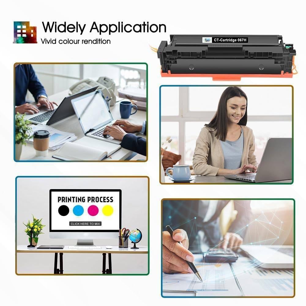 067H Toner Kompatibel für Canon 067H 067 i-SENSYS MF657Cdw MF655Cdw MF651Cw | LBP631Cw LBP632Cdw LBP633Cdw MF656Cdw MF653Cdw MF654Cdw 4er-Pack (Schwarz Cyan Gelb Magenta)