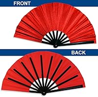 Vista 6 de Infinity Republic Ventilador de mano con purpurina roja