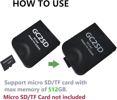 Miniatura 4 de GC2SD Storage Save Gamecube Memory Card Adapter Micro SD Card Adapter TF Card Reader Plug and Play Portable Professional Game Console Micro Storage