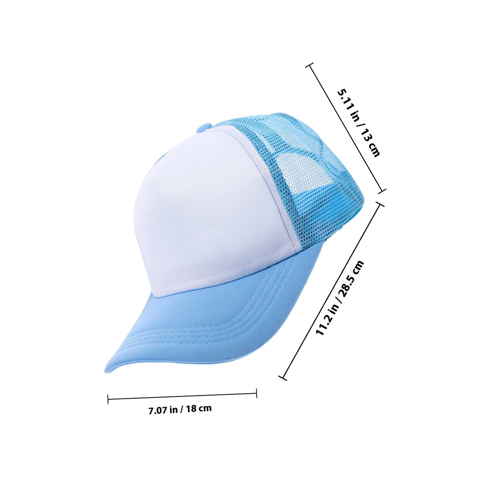 10 Gorras de Béisbol Sublimadas de Malla Lisas para Sublimación Gorra Ligera y Transpirable de Poliéster Color Azul Claro y Ideales para Actividades al Aire Libre y DIY