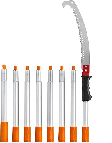 Miniatura 9 de VEVOR Sierra de poste manual, podadora de árbol extensible de 4.6 a 9.8 pies, hoja de acero afilada para recortar ramas altas, recortadora manual de