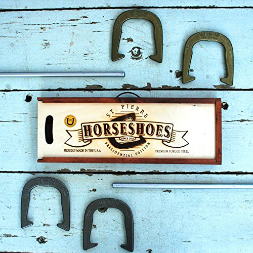St. Pierre American Professional Horseshoe Set in Wood Case - Thumbnail 2