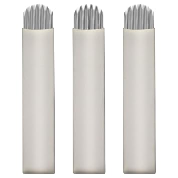 50pcs White Microblading Blade U24 NANO .15mm Diameter Thinnest Blade Disposable Microblades used for creat thin and crisp lines U24