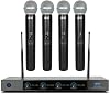 SGPRO 4-Channel Wireless Microphone System - 250Ft Range, Metal Mics & Receiver, Fixed Frequency Cordless Microphones Ideal for Events and Live Performance