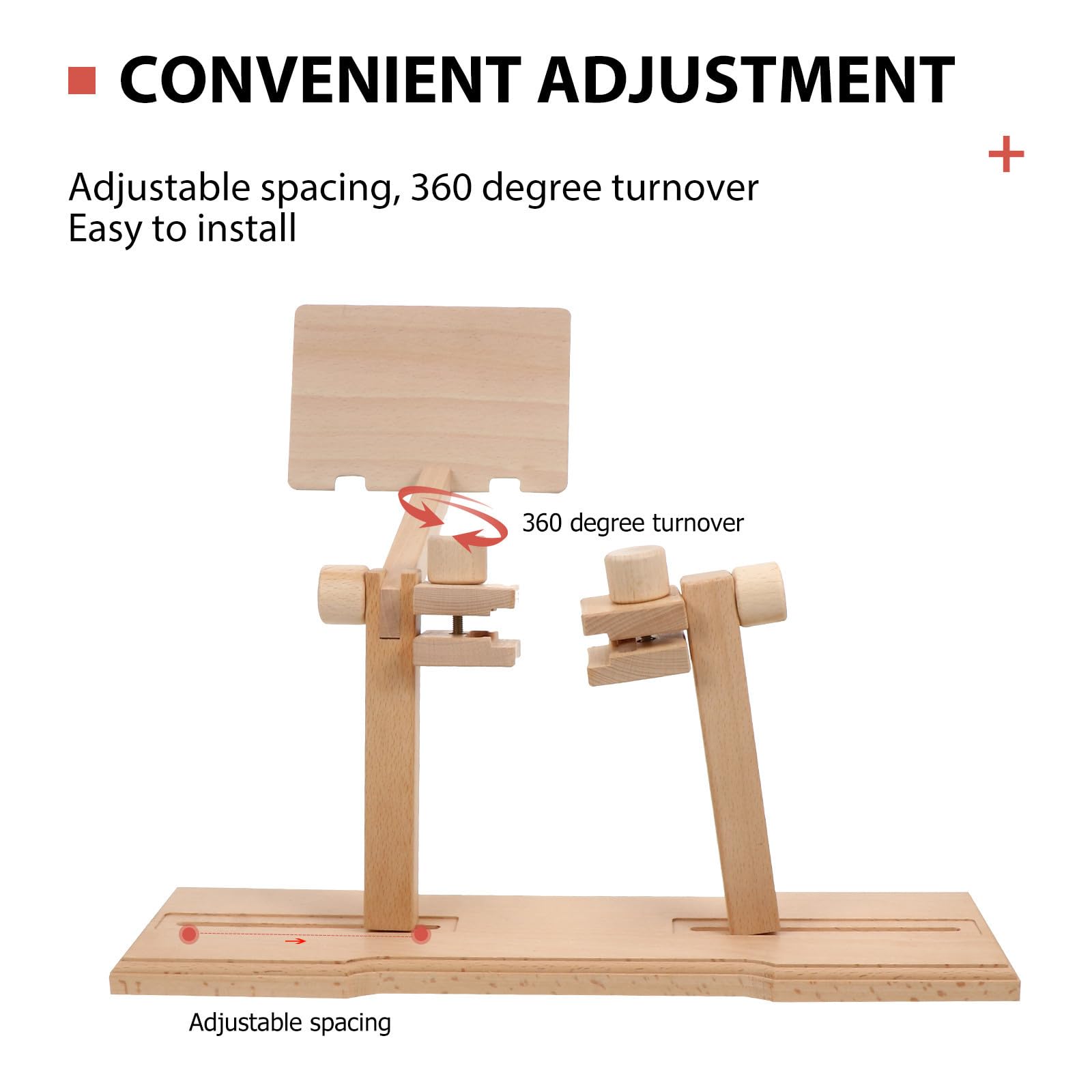 Support à Broder en Bois Réglable pour Table, Cadre Rotatif