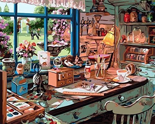 ARTomo【アトモ】パズル油絵『フレーム付き』数字 油絵 DIY 塗り絵 本格的な油絵が誰でも簡単に楽しく描ける 40x50cm (愛のアトリエ)