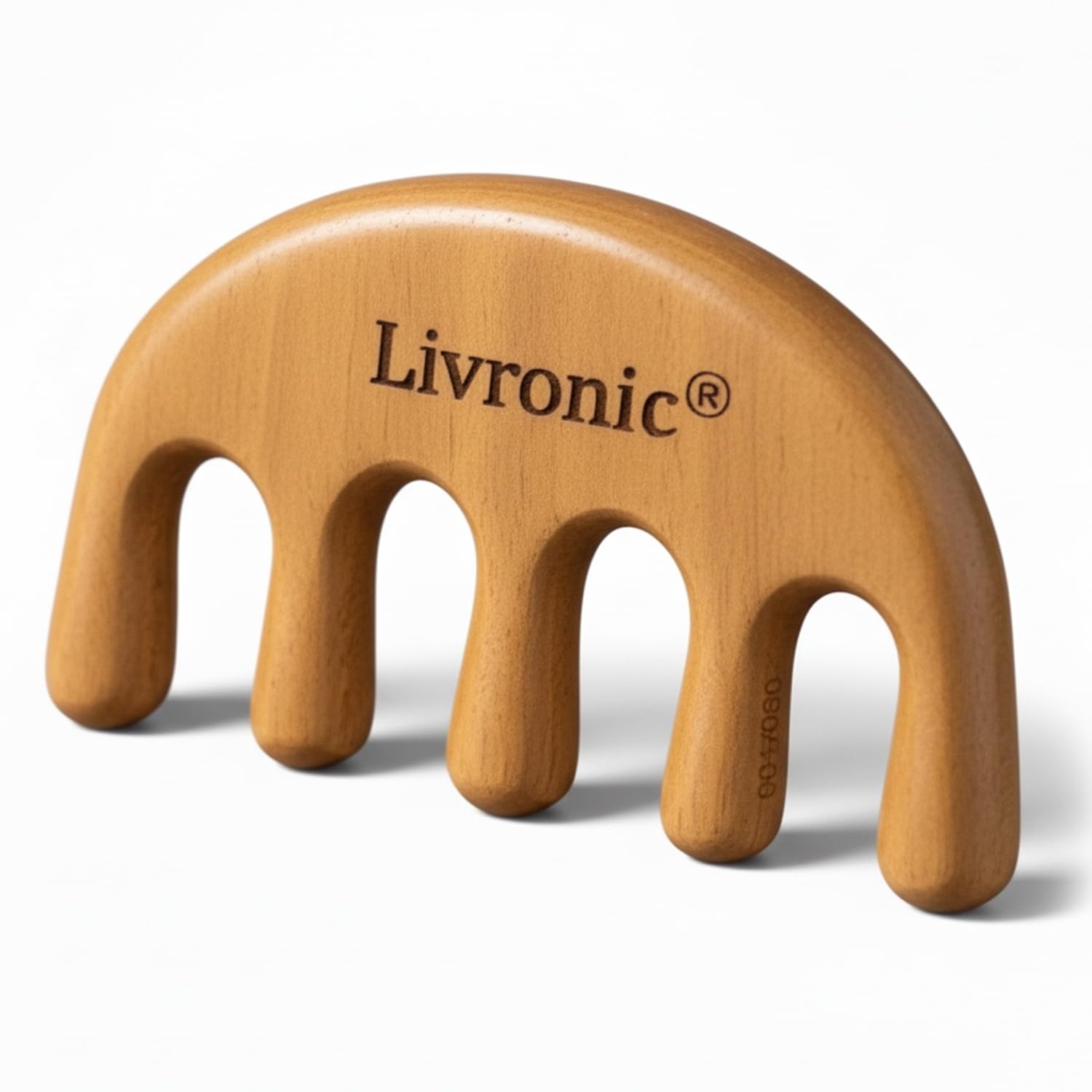 Livronic® Wooden head scalp massager for hair growth | Wood scalp massager comb tool - Gua Sha for hair massager | Wooden wide tooth comb hair massager for hair growth | Head messages for Scalp (BROWN)