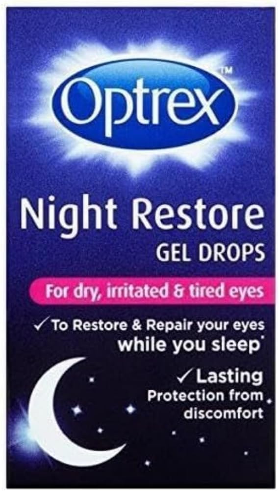 Optrex Night Restore Gel Drops Dry Irritated Tired Eyes 10ml