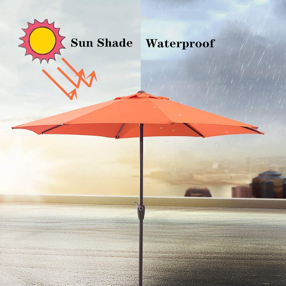Okrągły Parasol Ogrodowy, Duży Parasol Ogrodowy, Osłona Plażowa, Wodoodporny Baldachim z 8 Solidnymi Ramionami