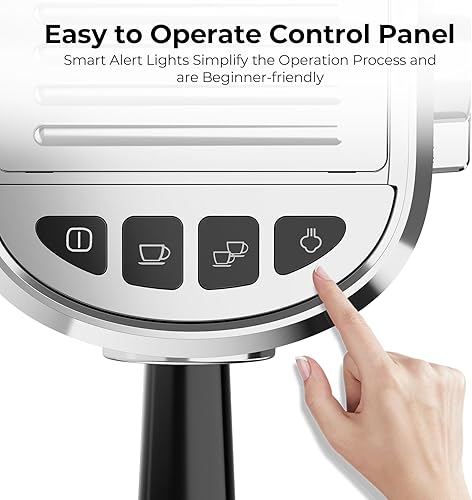 Miniatura 5 de Máquina de café expreso de 20 bares, cafetera compacta con espumador de leche para café con leche y capuchino, limpieza automáticatanque extraíble