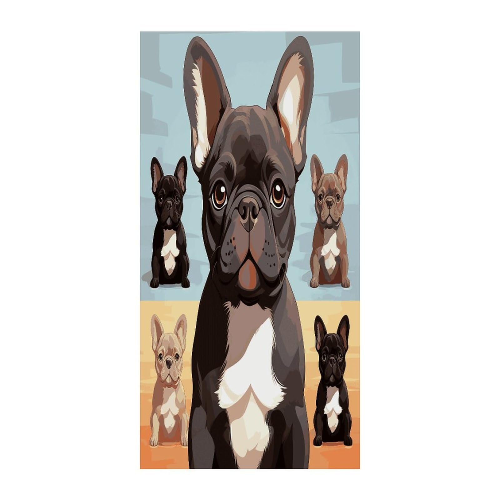 Fekiloot Style French Bulldog Dog Cute Door Curtain Room Divider Curtains