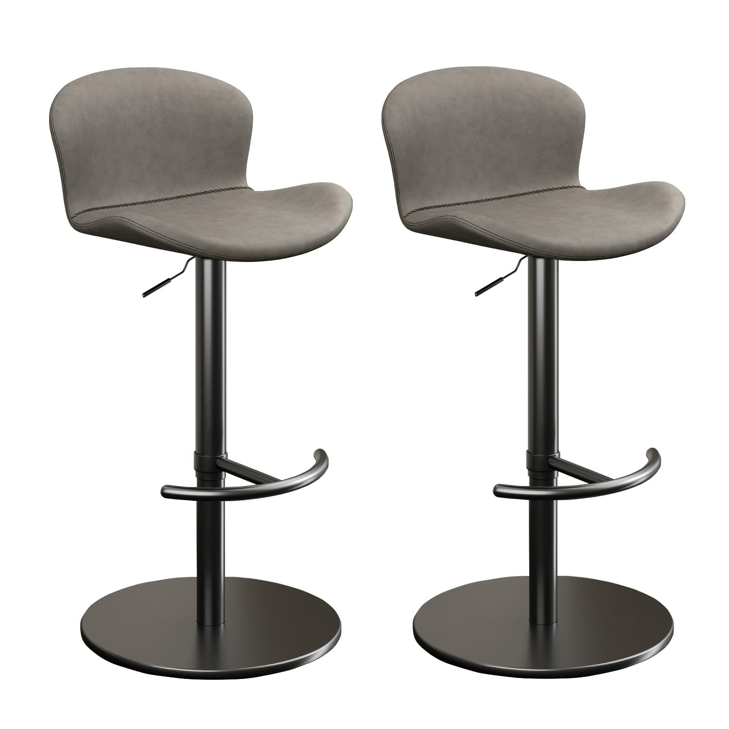 Chaise de petit déjeuner réglable 62-87 cm avec assise pivotante en simili cuir