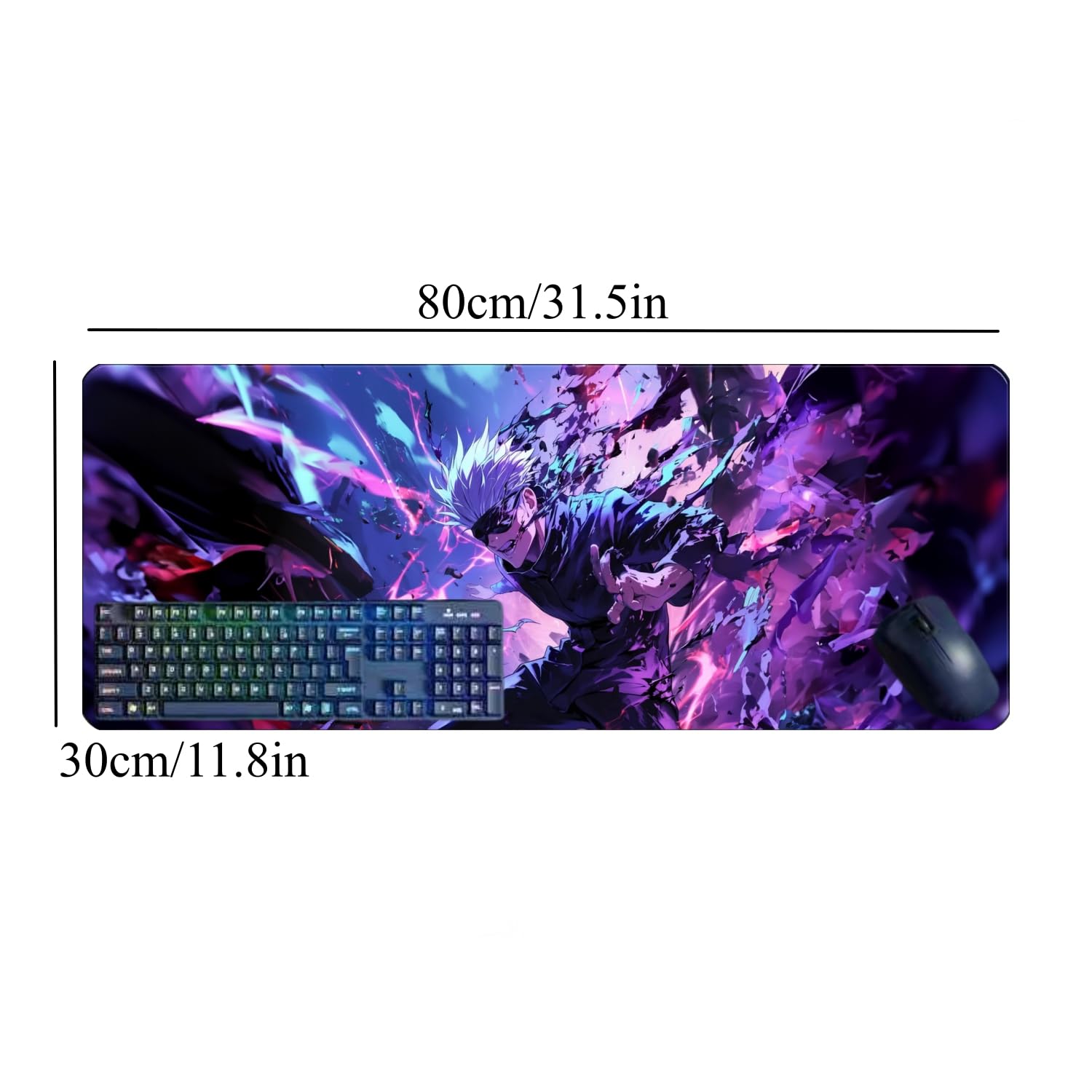 Sonsoke Tappetino Mouse Da Gioco Anime Satoru Gojo/Ryomen Sukuna - 20x24 Cm - Base Antiscivolo In Gomma Naturale - Morbido E Portatile Per Laptop E Ufficio - 3