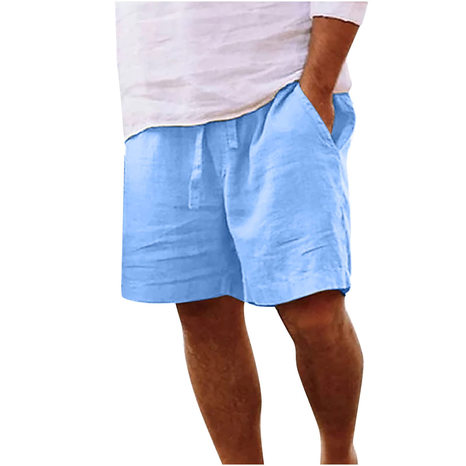 NUSGEAR 2024 Pantalones Corto Hombre Algodón y Lino Verano Casual Moda Pantalones Corto Color sólido Jogging Deportivos Pantalones Cortos Playa Bañador Transpirable Ligero Vacaciones Talla Grande