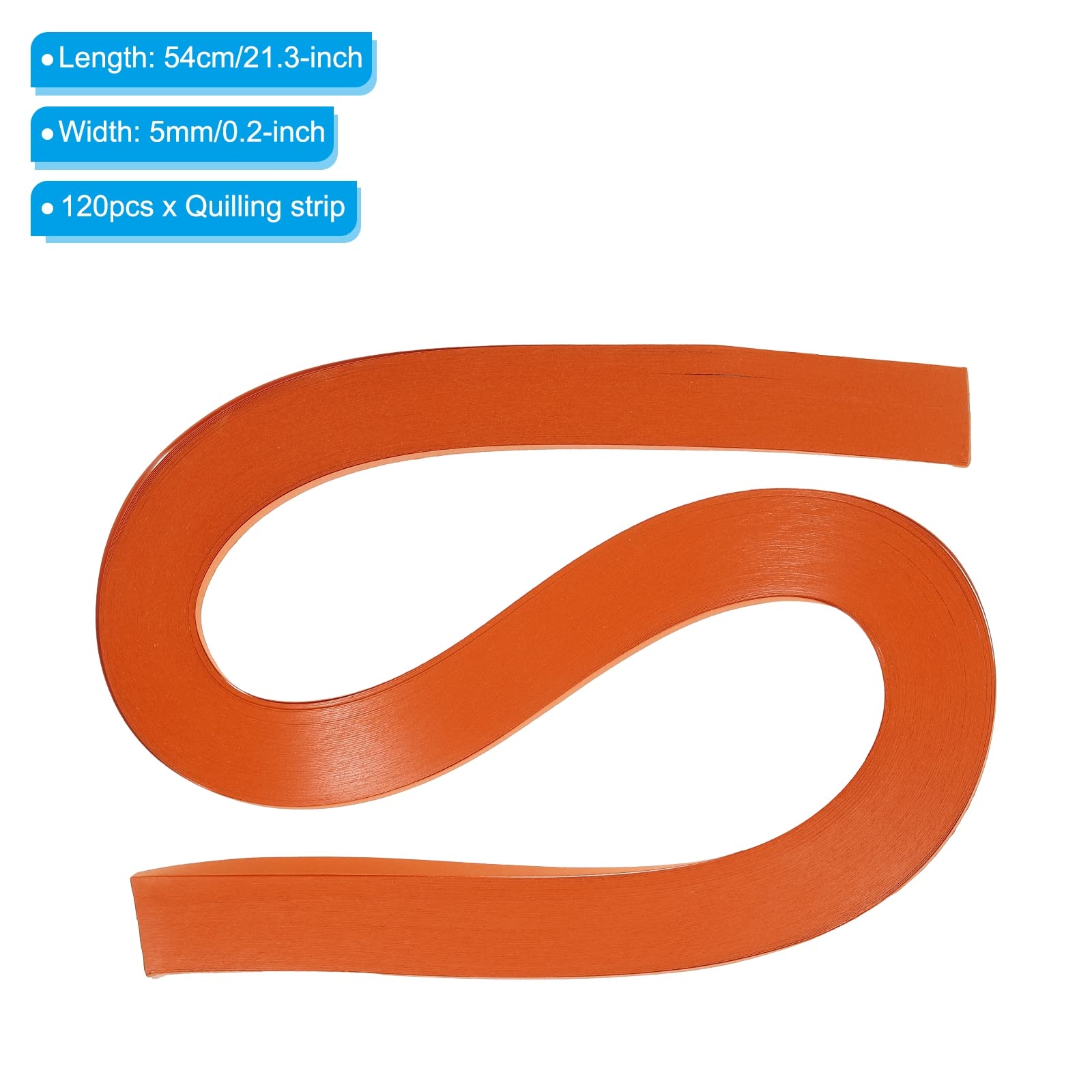 PATIKIL Quilling Strips Paper 120pcs 3/16"(5mm) 54cm Origami Paper Quilling Strip for Art DIY Hand Craft Christmas Orange - Image 2
