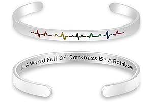 LGBT Gay Pride Gift Rainbow Heart Cuff Bracelet