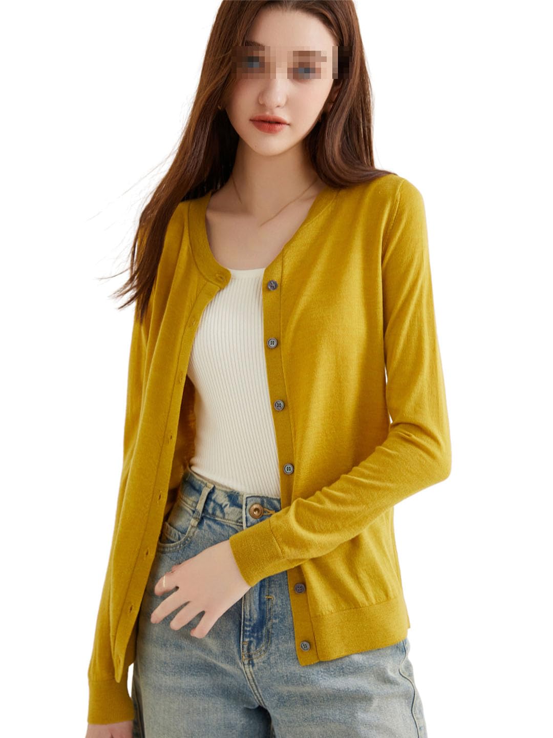Cárdigan De Manga Larga para Mujer, Suéteres, Tops De Lana, Chaqueta De Punto