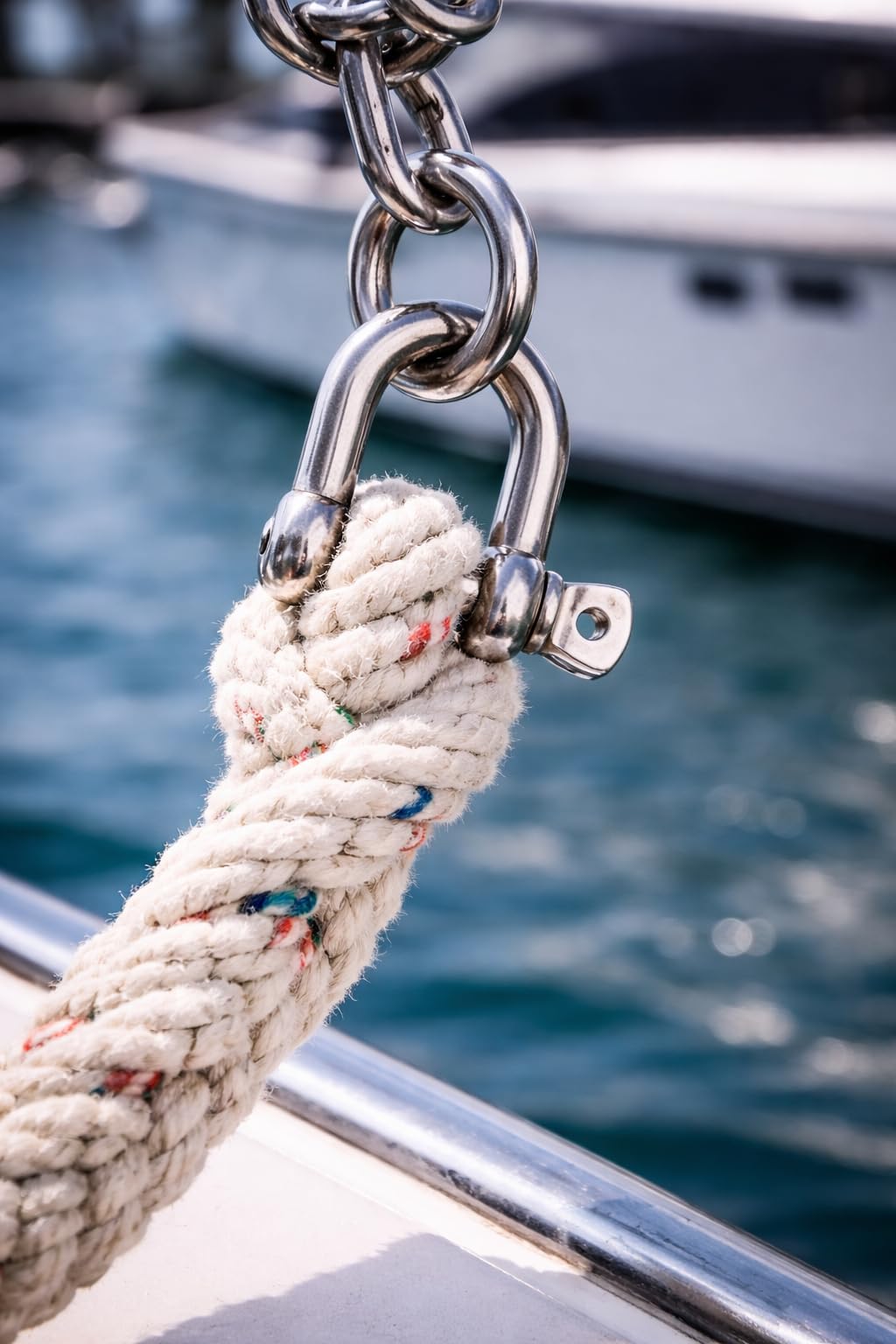 Grillo a D largo – Acciaio inox A4 (AISI 316) | Connettore robusto per catene e cime | Accessorio nautico resistente alla corrosione | Set da 2 – varie misure (6 mm)