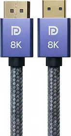 Cabo DisplayPort 1.4 8K Ultra Resistente 1,5M Blindado Trançado, 32.4Gbps, Freesync/Gsync 1080P@240Hz, 2K@165Hz, 4K@144Hz, 8K@60Hz, Conector Ouro 24K, Compatível Projetor, PC, TV, Games