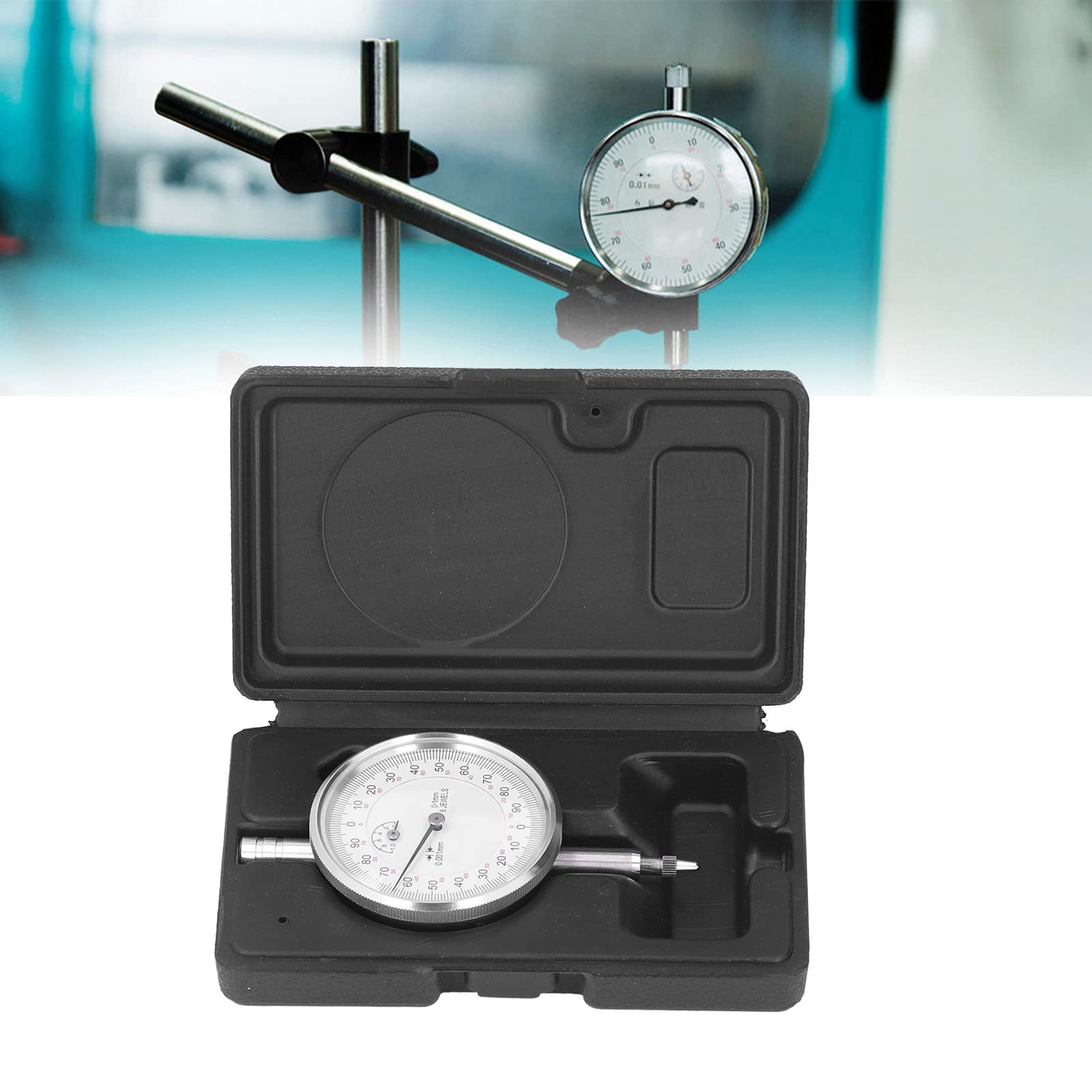 Comparatore a Quadrante, Comparatore, Set di Comparatori a Quadrante, Comparatore a Quadrante 0‑1 Mm Gamma 0,001 Mm Precisione Strumento in Lega di Alluminio Per La Misurazione