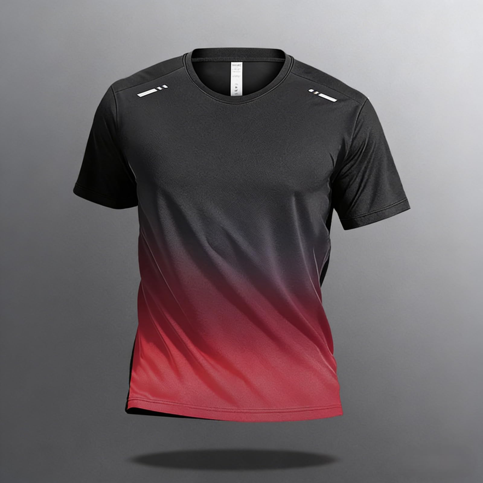 Camiseta de manga corta para hombre, de secado rápido, cuello redondo, atlética, para correr, gimnasio, entrenamiento