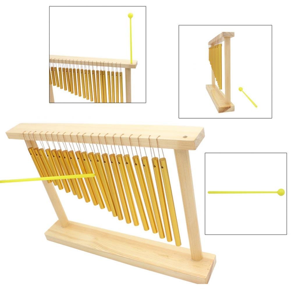Carillon a percussione Carillon a percussione a Singola per Musica con 20 Diversi Toni Supporto in Legno e Strumento a percussione in Stick