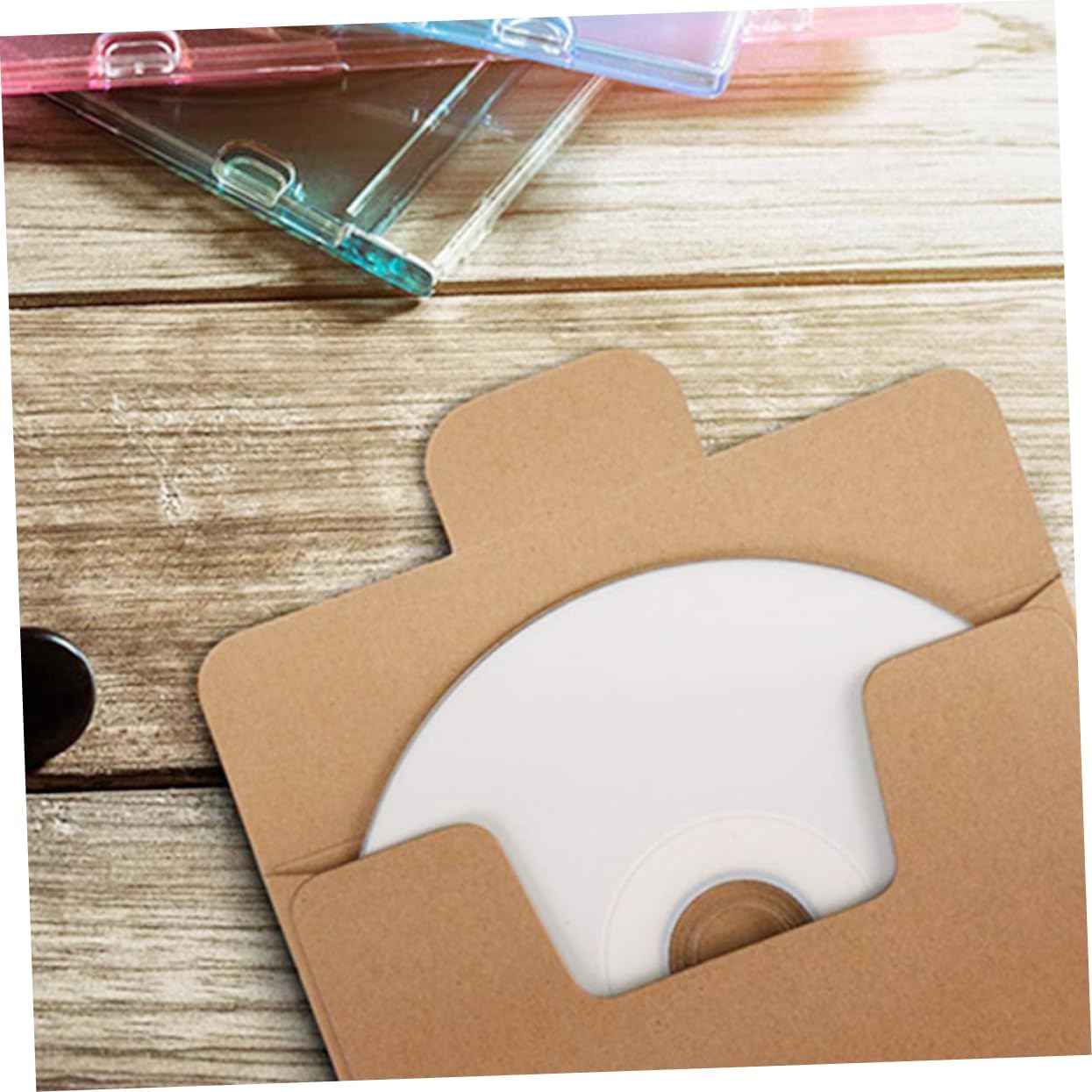 茶色の紙袋、ハンドル付きCD DVDスリーブ、クラフト紙、ディスクサイズ封筒、ビジネス用封筒収納用品