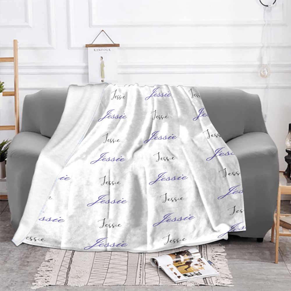 Manta personalizada con nombre personalizado para bebé/niños/jóvenes/adultos, manta de franela personalizada, manta con nombre de bebé, regalo personalizado (D04, 60 x 80 pulgadas)