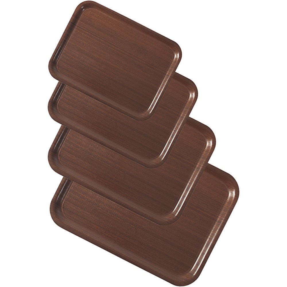 Bandeja laminada con superficie antideslizante, color caoba, 60 x 45 cm