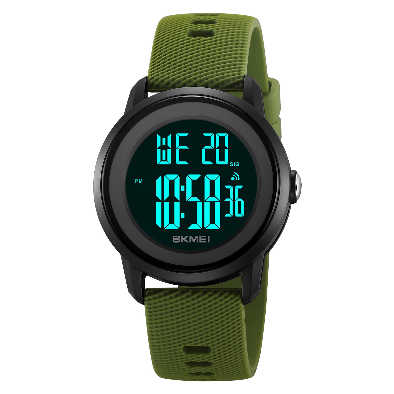 SKMEI Mens Digital Sports Watches with 50M Waterproof EL Light Women Multifunction Simple Stylish Wrist Watches