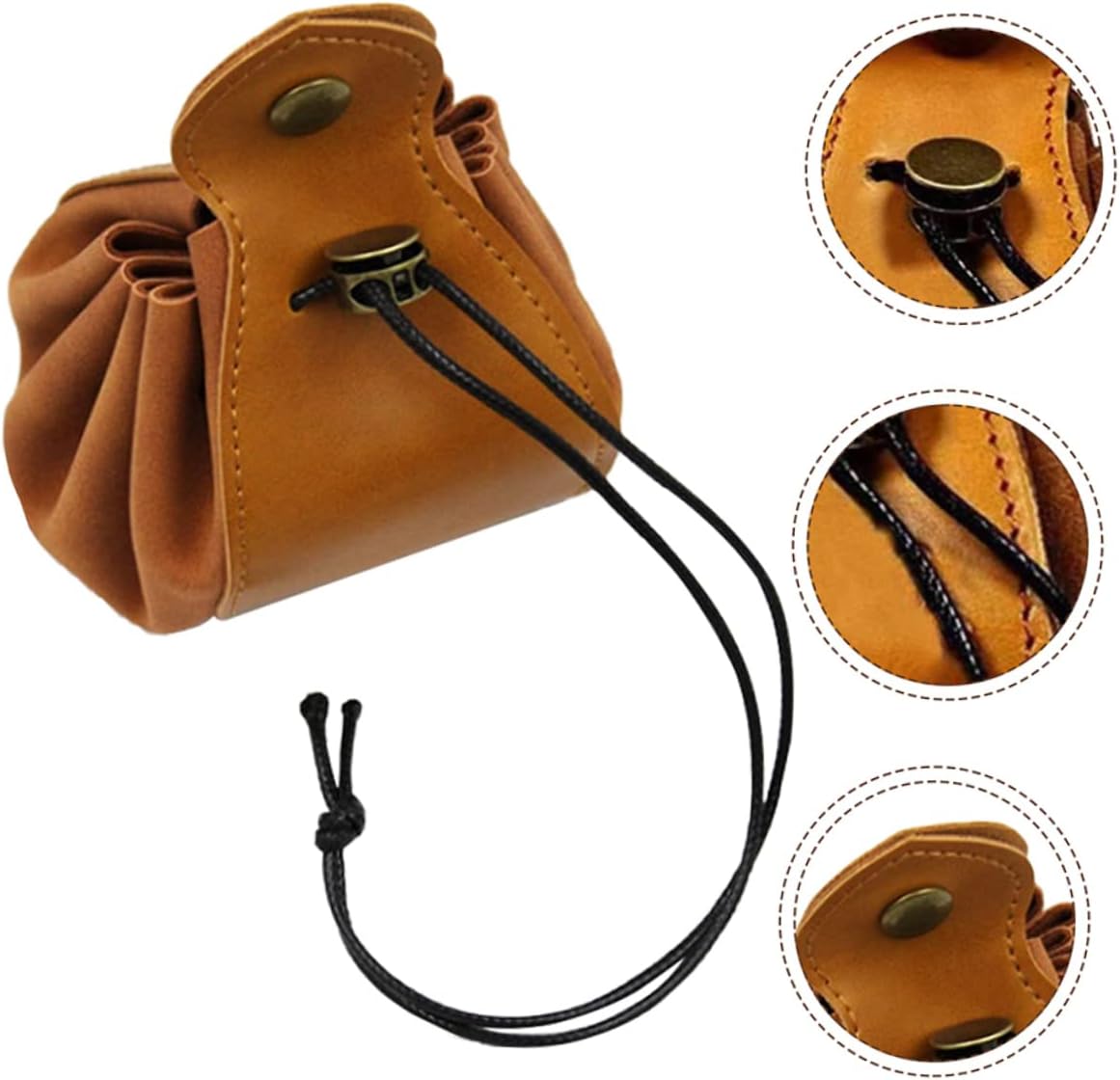 Kisangel Portable Pu Dice Storage Bag Versatile Dice Pouch for Game Accessories Deep Brown Organizer Scratch Resistant Design