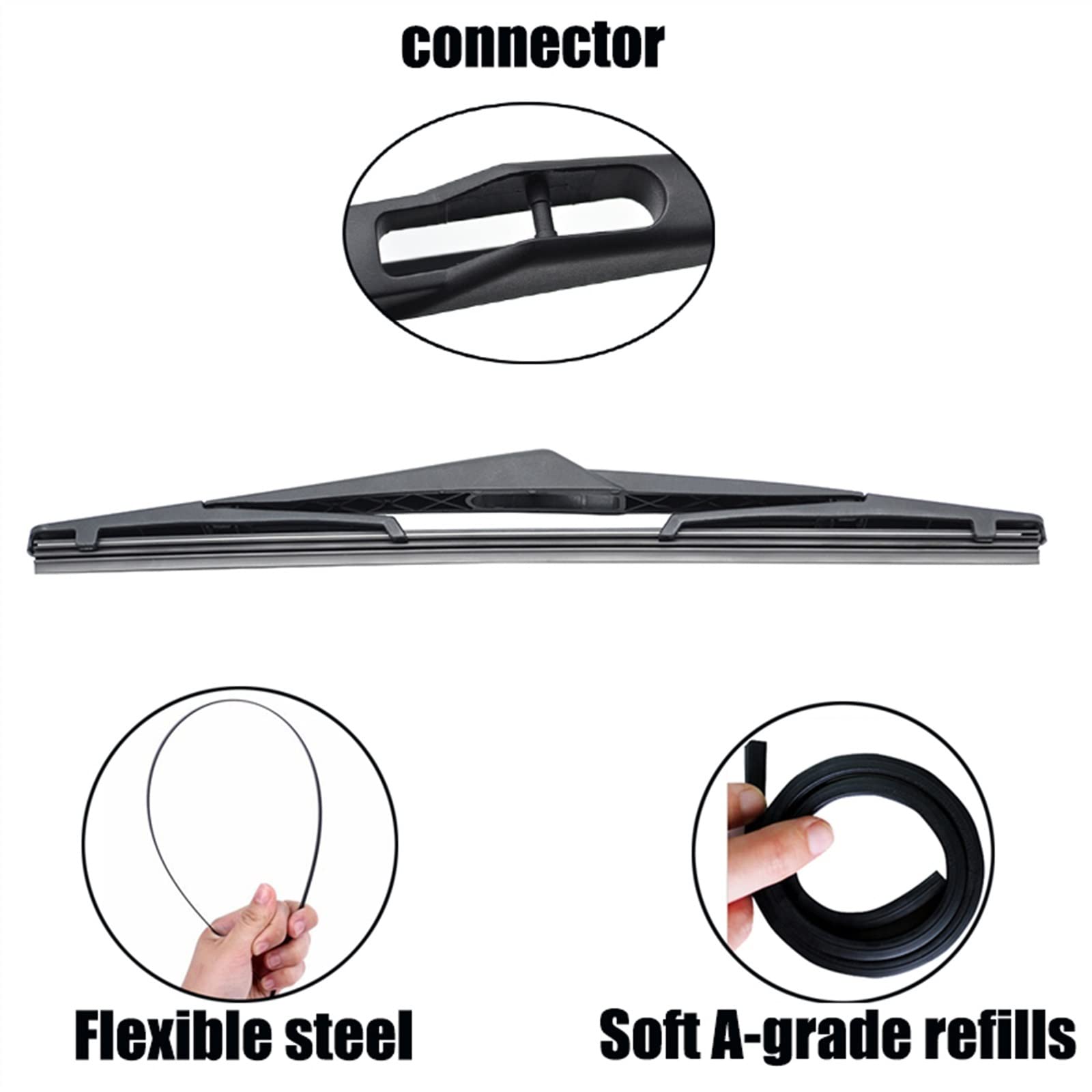 Juego De Escobillas Limpiaparabrisas Delanteras Y Traseras Para Ford Para Fiesta 7 2008-2016 Cepillos Para Ventana De Parabrisas 26 "+ 15" + 12" Parabrisas