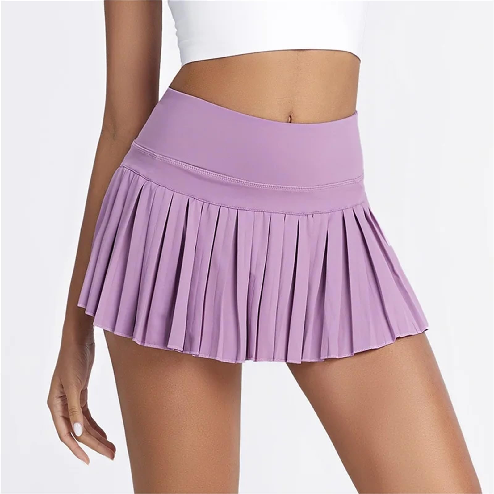 Falten-Tennisrock aus Spandex-Nylon mit Futter | Mehrfarbig, mehrere Größen for Damen, Sommer-Tennis und Outdoor-Sport