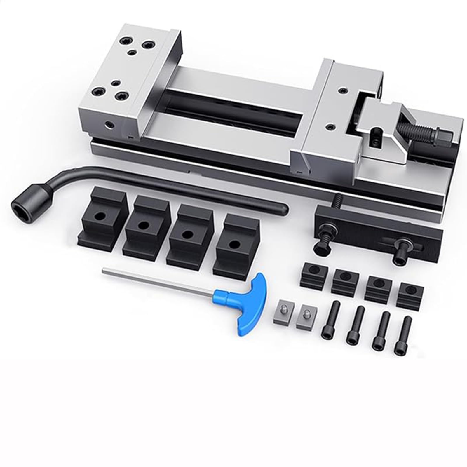 Tornillo de banco de precisión, mandíbulas planas de 200 mm, herramienta resistente para fresar, moldear, perforar, ideal para artesanos y entusiastas del bricolaje