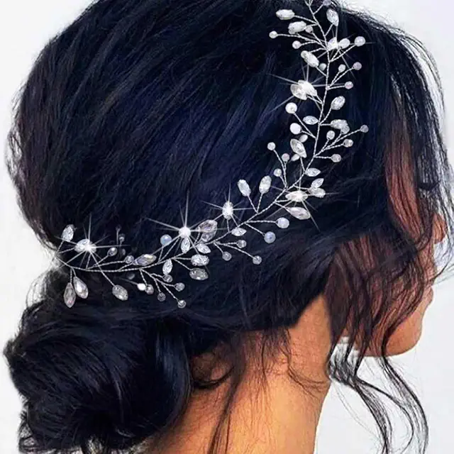 Silberne Weinrebe Haarschmuck für Hochzeiten - Elegantes Braut-Accessoire