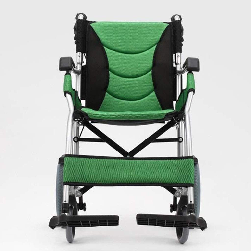 MU Camarero en Silla de Ruedas, Patinete con Doble Freno Neumático No Neumático Pedales Ajustables para Discapacitados/Ancianos,Azul