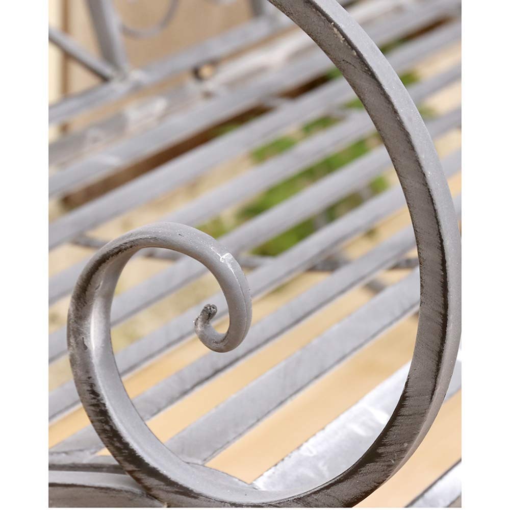 Ge, panca a dondolo da giardino in metallo, design a doppia cavità, elegante altalena da balcone per cortile e patio, mobili da esterno durevoli per il relax