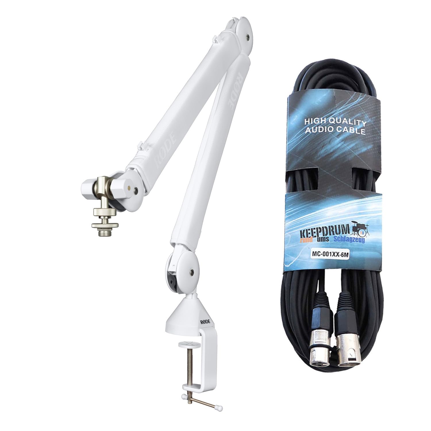 RØDE Rode PSA1+ - Brazo articulado para micrófono (incluye cable XLR keepdrum), color blanco