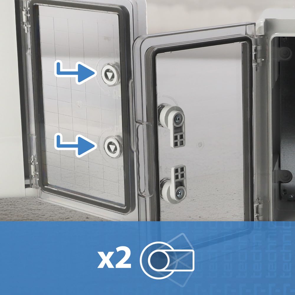 EDO Cuadro Eléctrico de Superficie IP65 200x300x130 mm - Gris | Armario de Distribución en ABS/PC con Puerta Transparente y Placa de Montaje Galvanizada - Caja Estanca Interior y Exterior