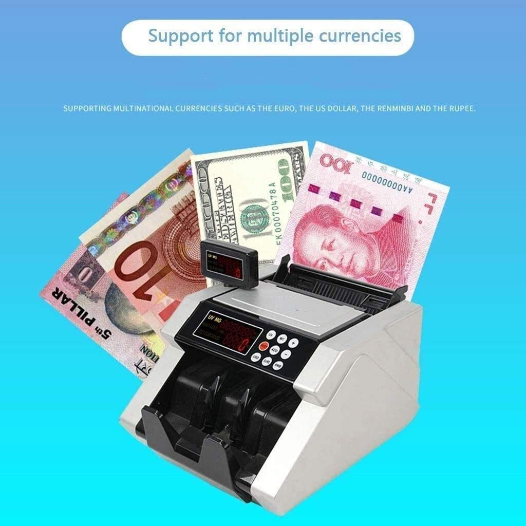 Máquina contadora de Dinero de Grado empresarial con detección de Billetes Falsos Ultravioleta/magnético (UV/MG), Pantalla LCD, Detector de detección de Billetes Falsos para supermercados
