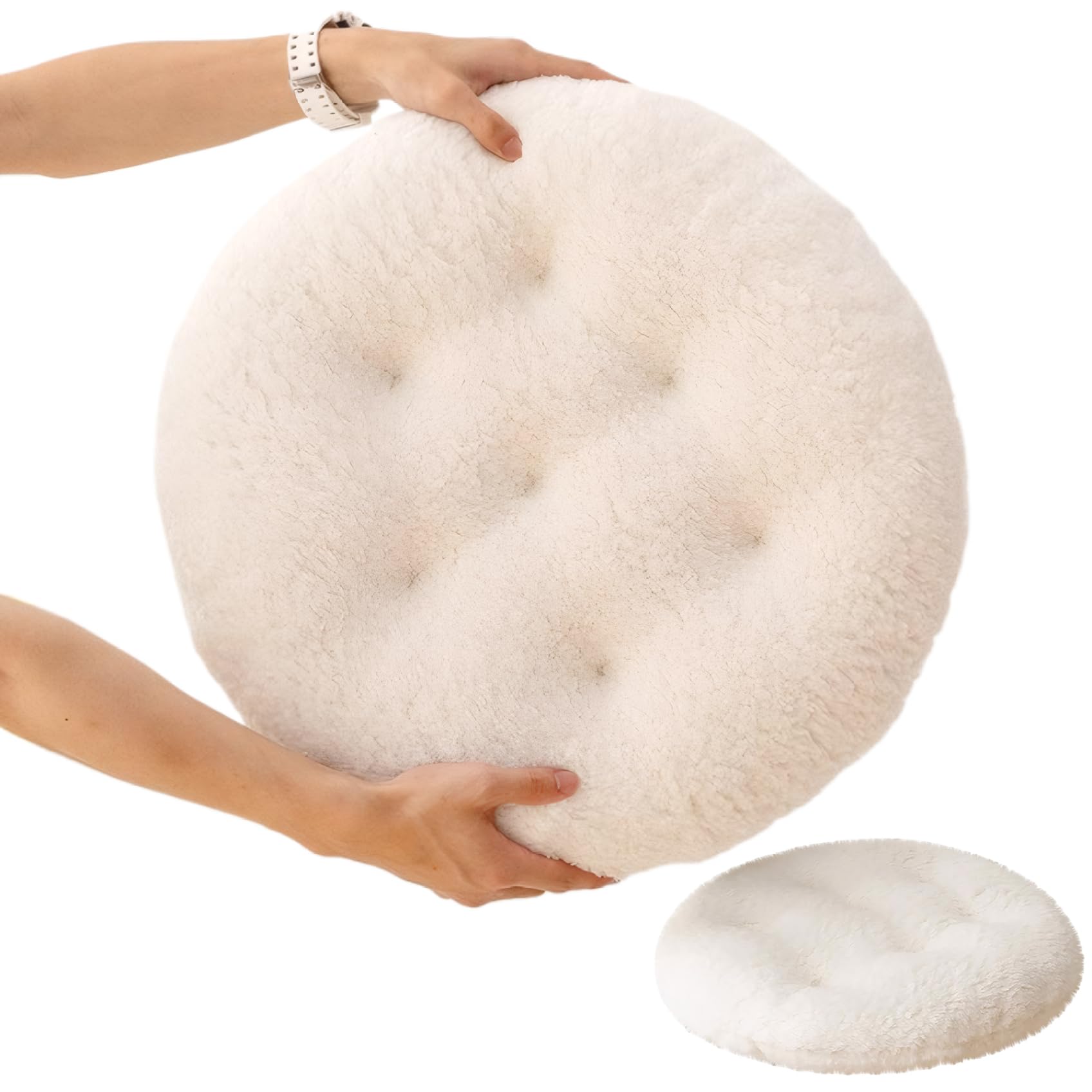 Coussins chaise salle à manger ronds et épais en peluche douce de 40 cm